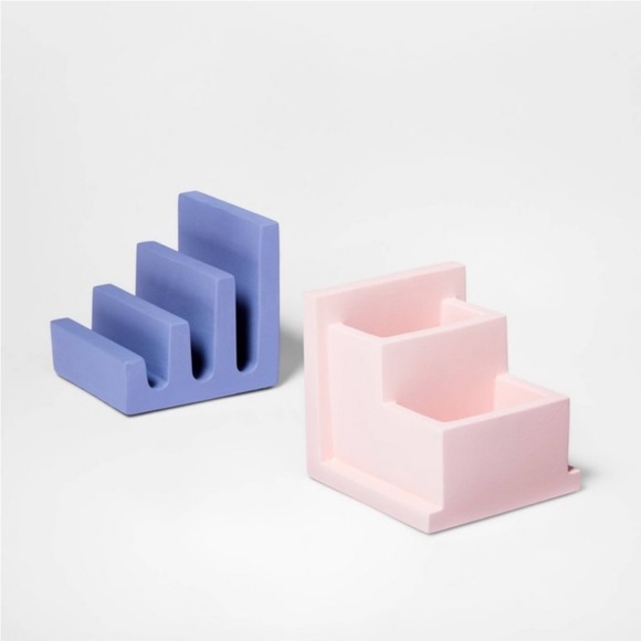 Threshold Accents Nwt Threshold Funky Concrete Bookends Light Pink